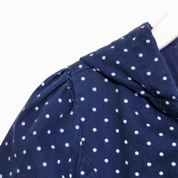GYMBOREE Girls Polka Dot Zip Front Hooded Blue and White Cotton Jacket Size 2T - Picture 2 of 10
